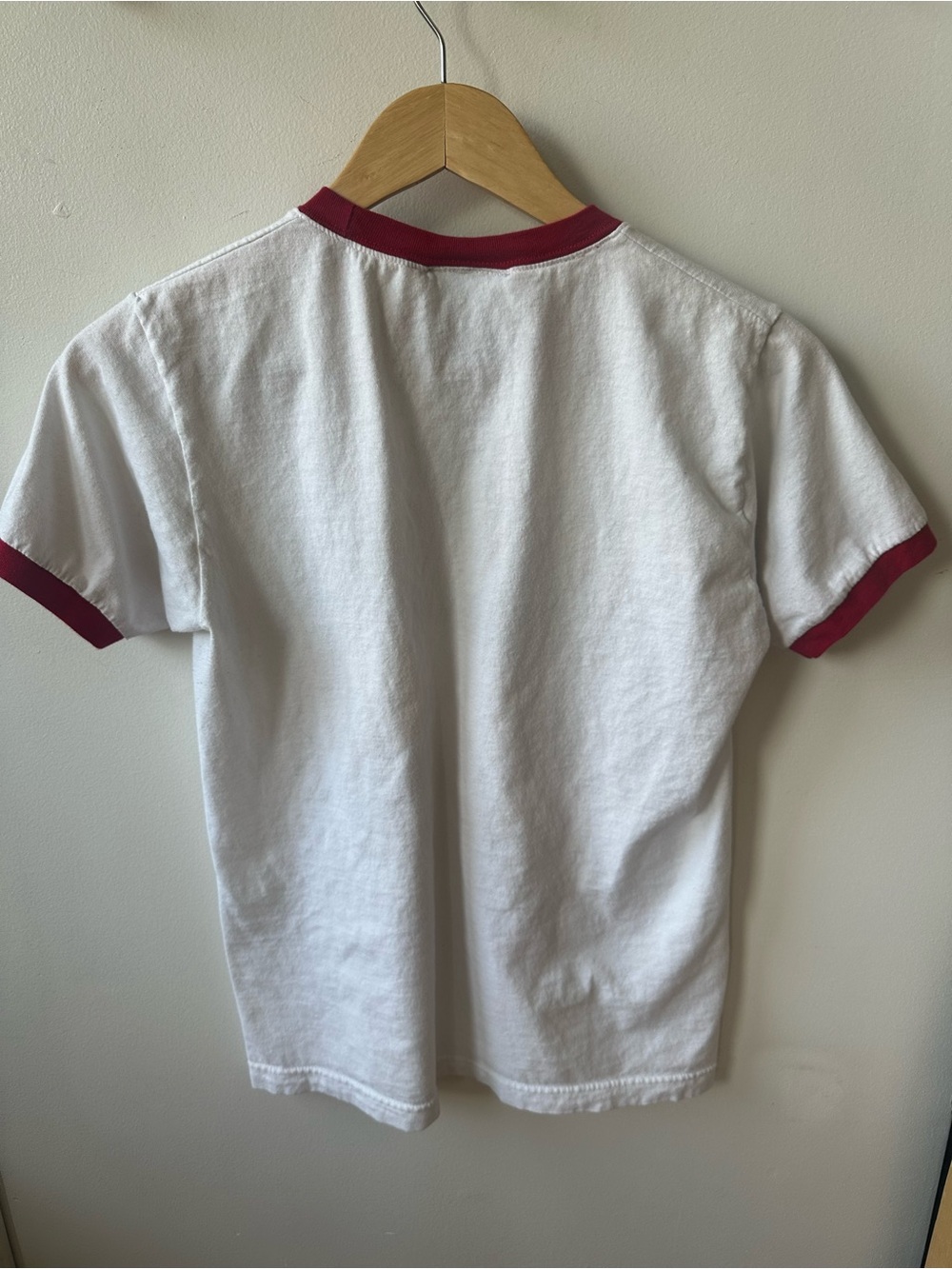 Casual White Ringer Tee with Red Trim & Western Graphic - Picture 4 of 5